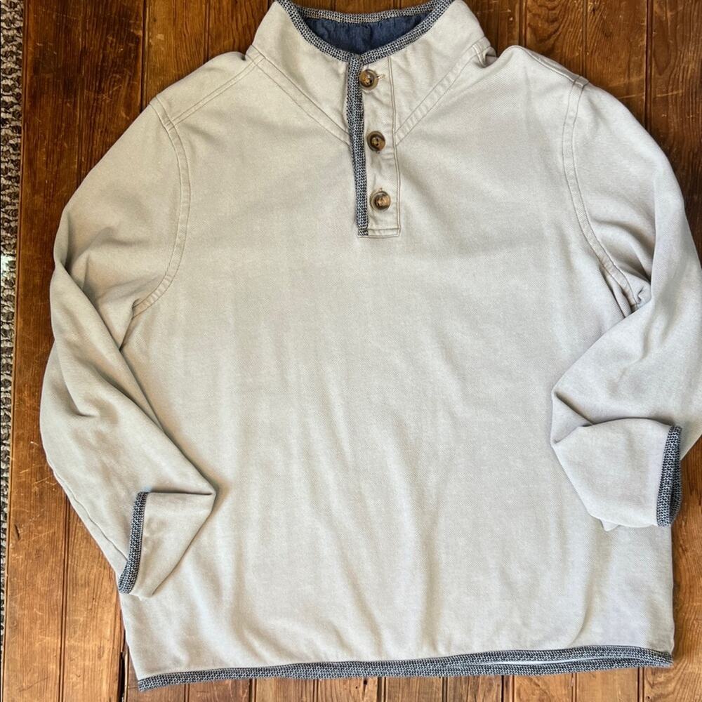 Men’s Carbon2Cobalt pullover sweater button neck Beige